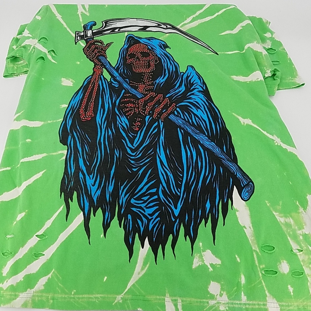 NWT Imperious Grim Reaper Studded Cotton T-Shirt - Picture 3 of 7